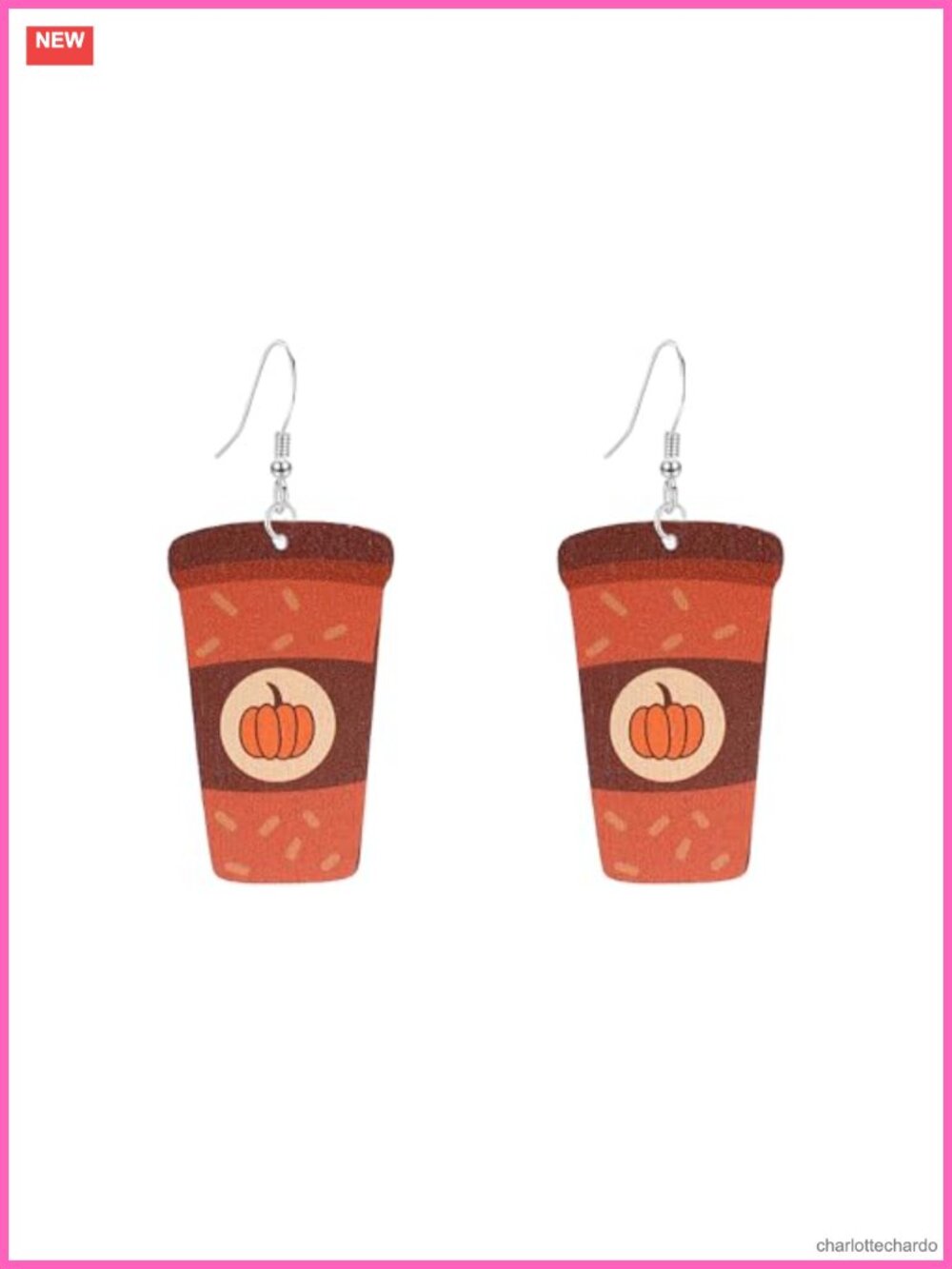 Wooden Thanksgiving Halloween Dangle Earrings Coffee Cup Ghost Pumpkin